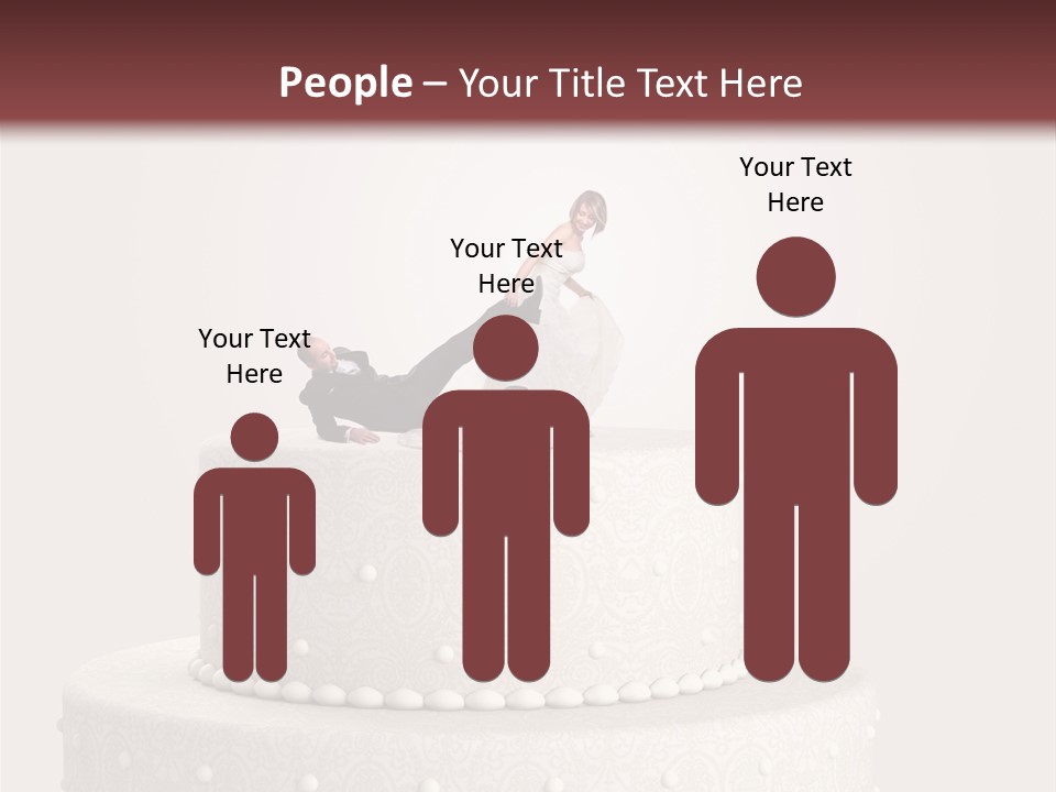 A Wedding Cake With A Bride And Groom On Top Of It PowerPoint Template