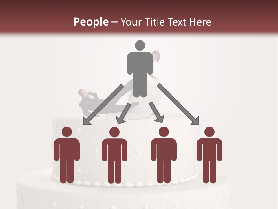 A Wedding Cake With A Bride And Groom On Top Of It PowerPoint Template