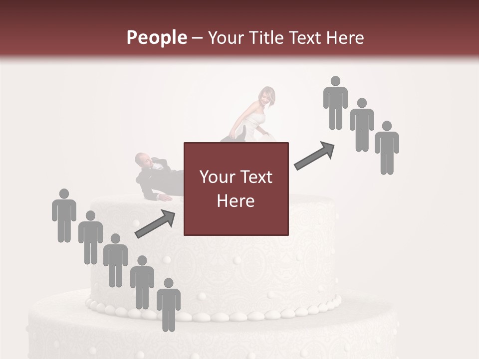A Wedding Cake With A Bride And Groom On Top Of It PowerPoint Template