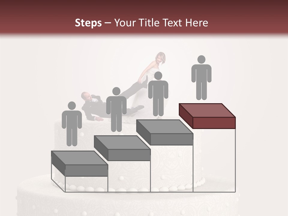 A Wedding Cake With A Bride And Groom On Top Of It PowerPoint Template