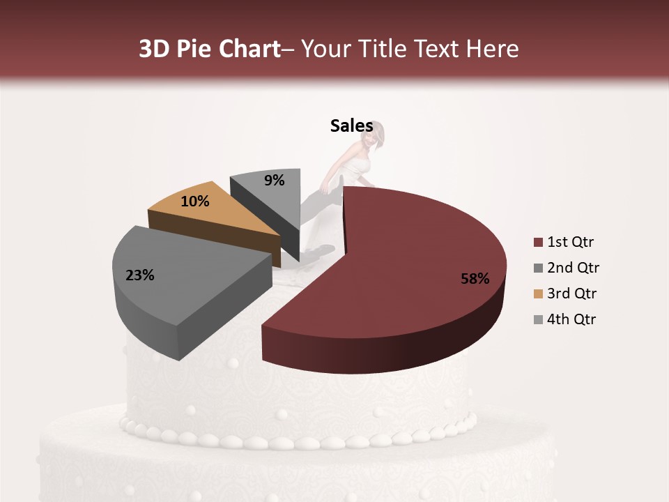 A Wedding Cake With A Bride And Groom On Top Of It PowerPoint Template