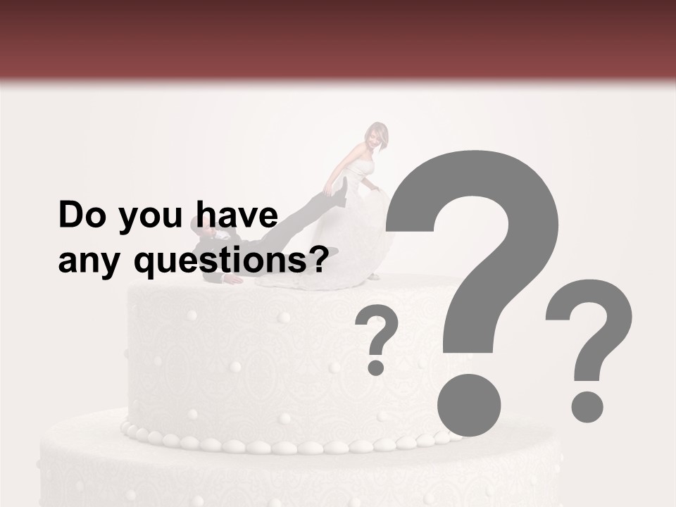 A Wedding Cake With A Bride And Groom On Top Of It PowerPoint Template