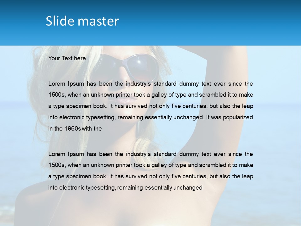 A Woman In Sunglasses Holding Up A Sign PowerPoint Template