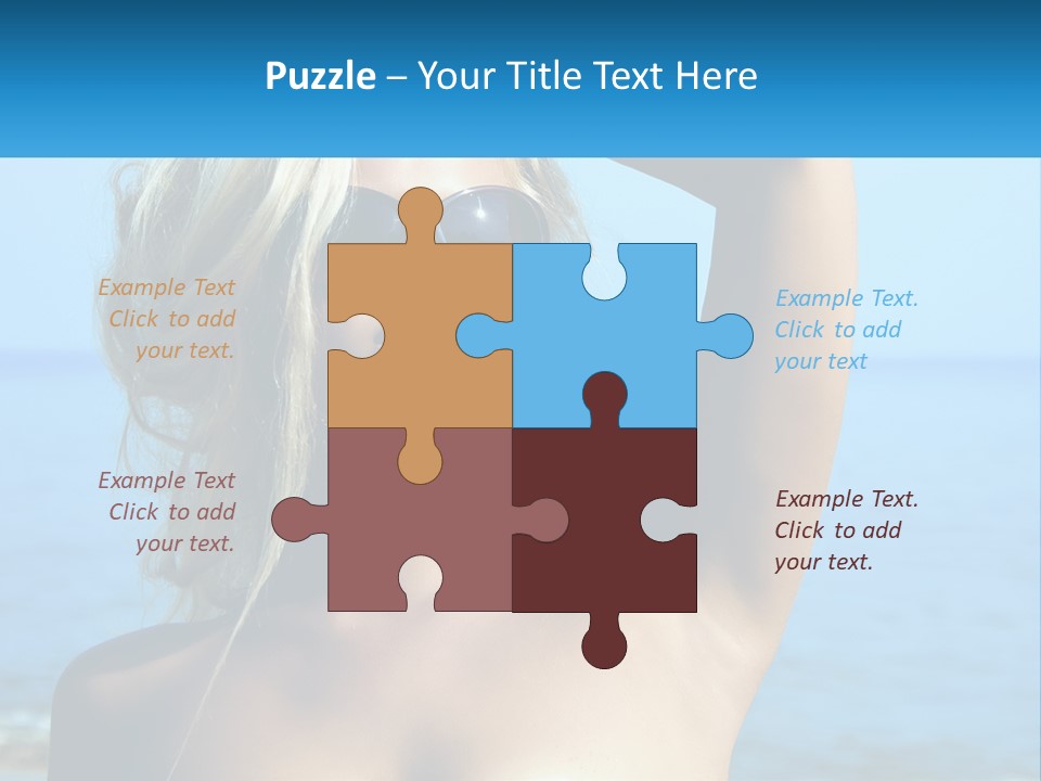 A Woman In Sunglasses Holding Up A Sign PowerPoint Template