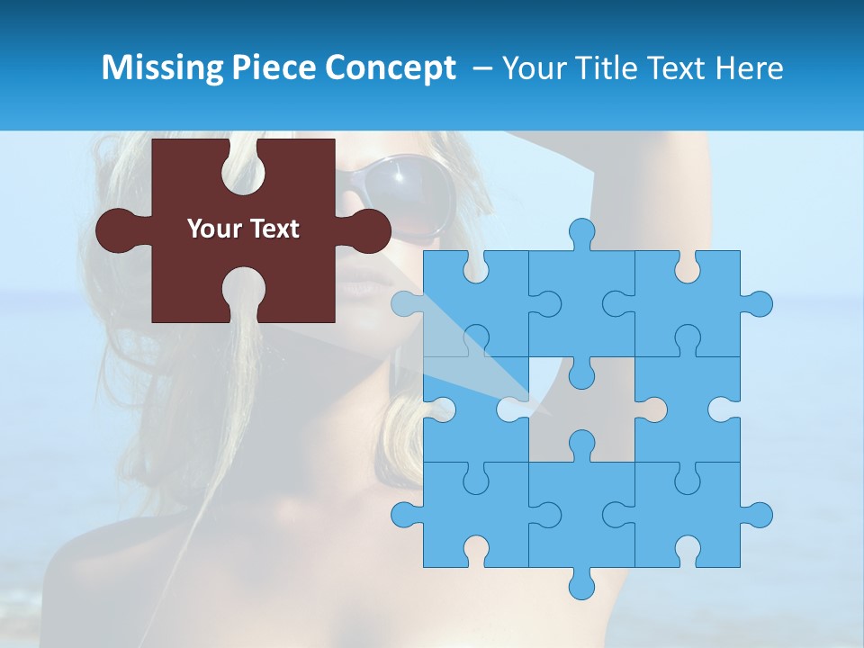 A Woman In Sunglasses Holding Up A Sign PowerPoint Template