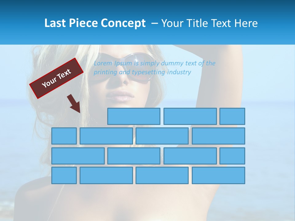 A Woman In Sunglasses Holding Up A Sign PowerPoint Template