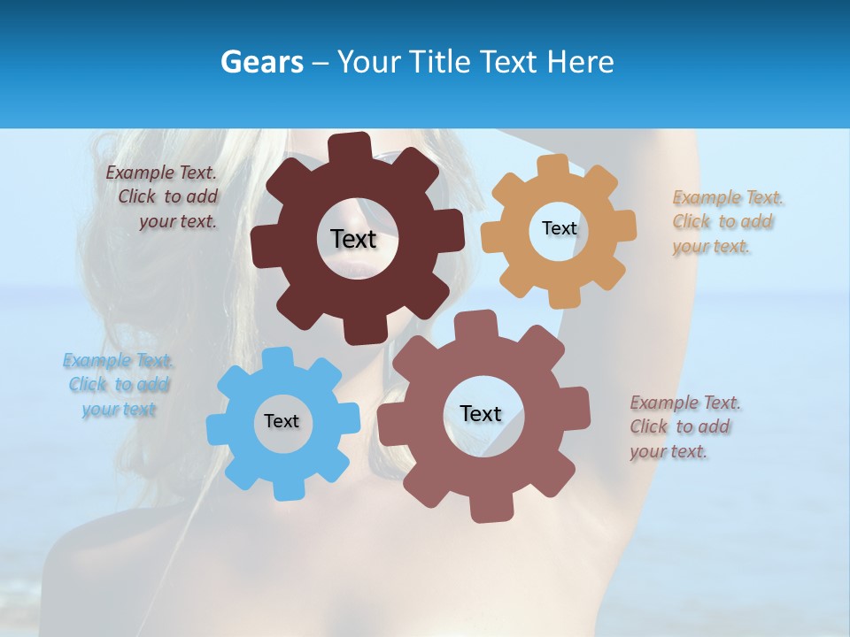 A Woman In Sunglasses Holding Up A Sign PowerPoint Template