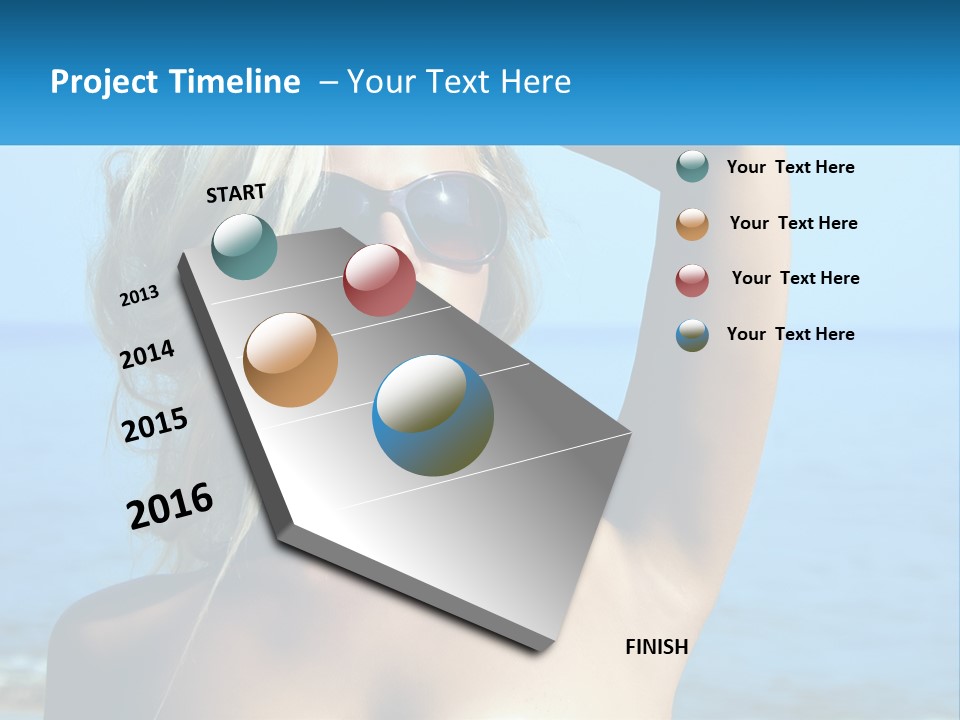 A Woman In Sunglasses Holding Up A Sign PowerPoint Template