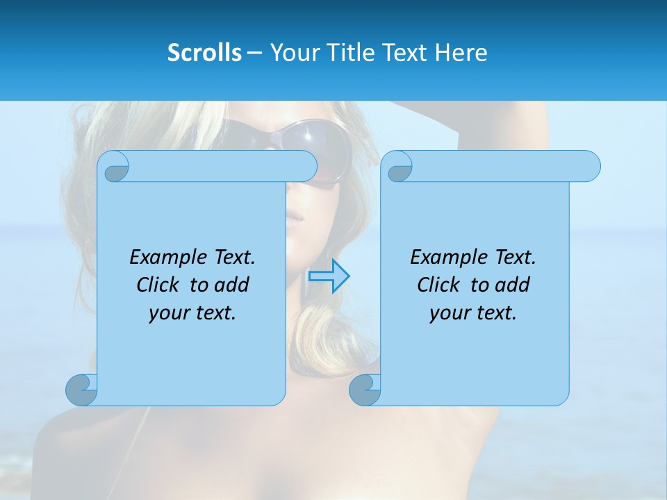 A Woman In Sunglasses Holding Up A Sign PowerPoint Template