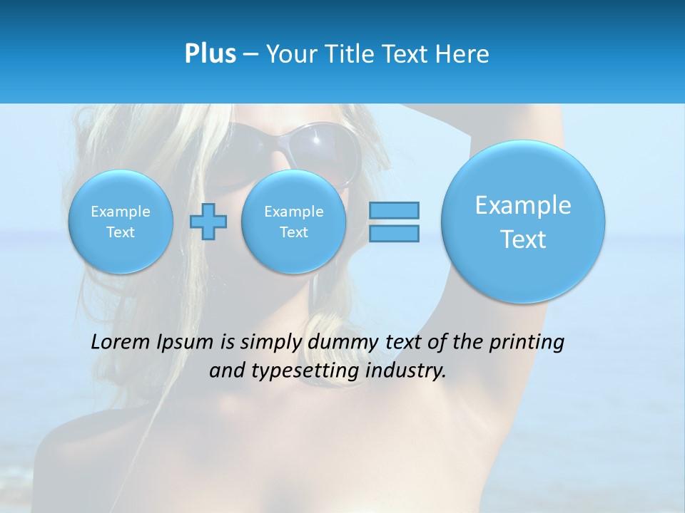 A Woman In Sunglasses Holding Up A Sign PowerPoint Template