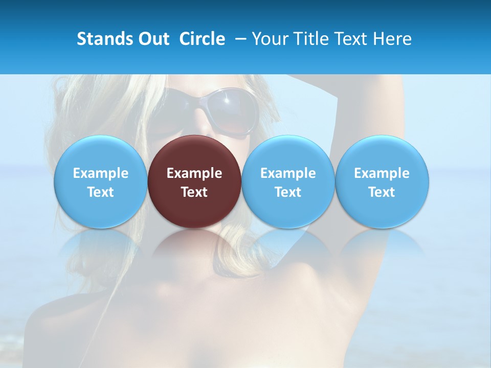 A Woman In Sunglasses Holding Up A Sign PowerPoint Template