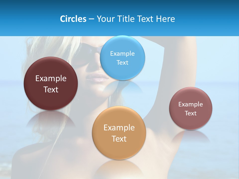 A Woman In Sunglasses Holding Up A Sign PowerPoint Template