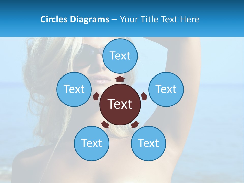 A Woman In Sunglasses Holding Up A Sign PowerPoint Template