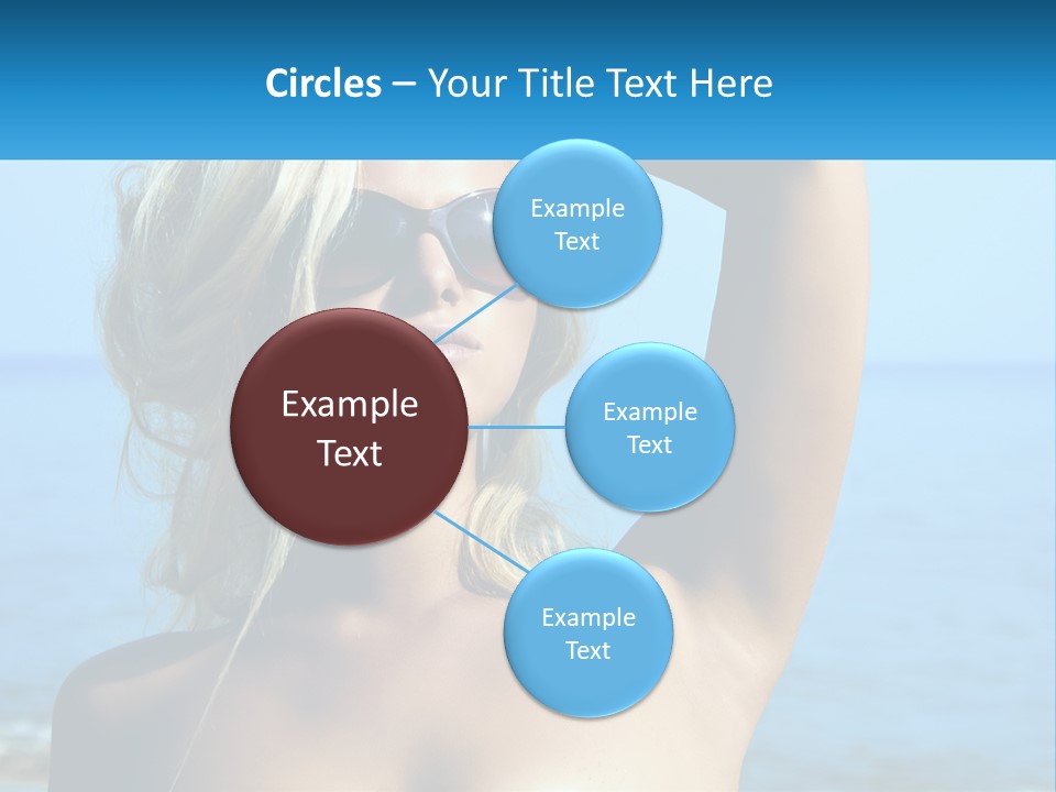 A Woman In Sunglasses Holding Up A Sign PowerPoint Template