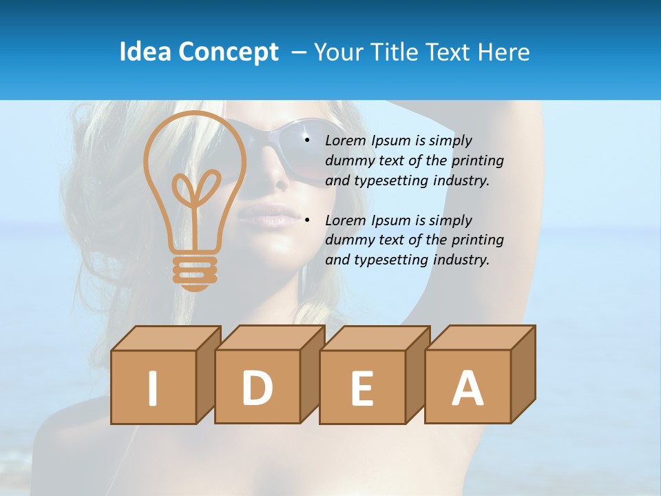 A Woman In Sunglasses Holding Up A Sign PowerPoint Template