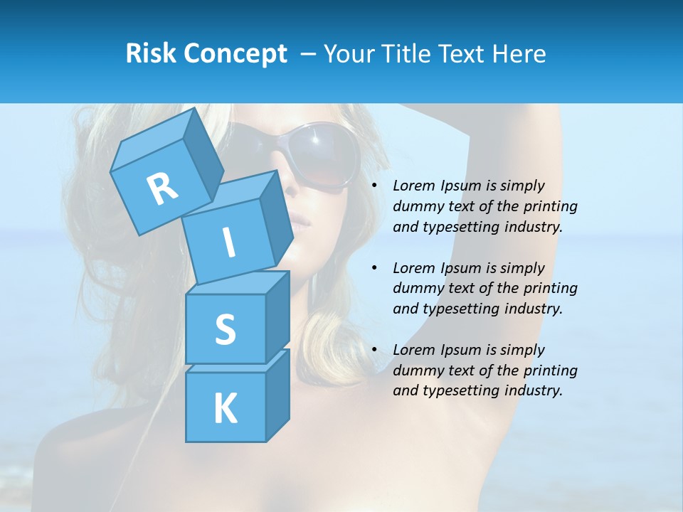 A Woman In Sunglasses Holding Up A Sign PowerPoint Template