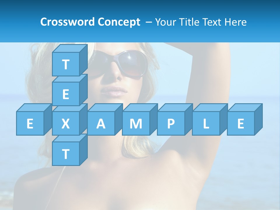 A Woman In Sunglasses Holding Up A Sign PowerPoint Template