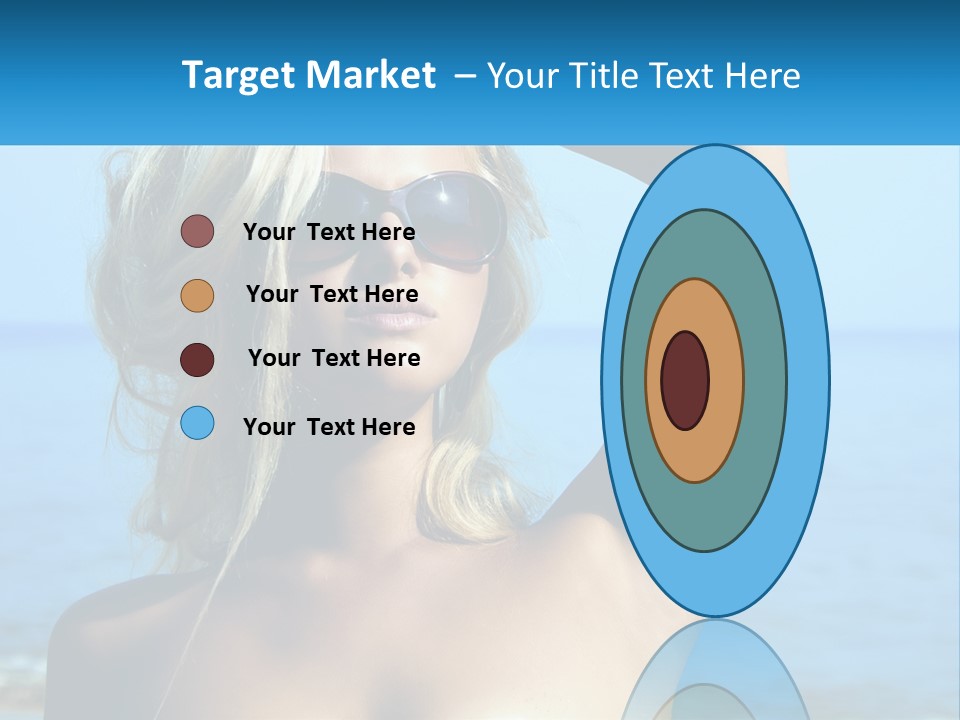 A Woman In Sunglasses Holding Up A Sign PowerPoint Template