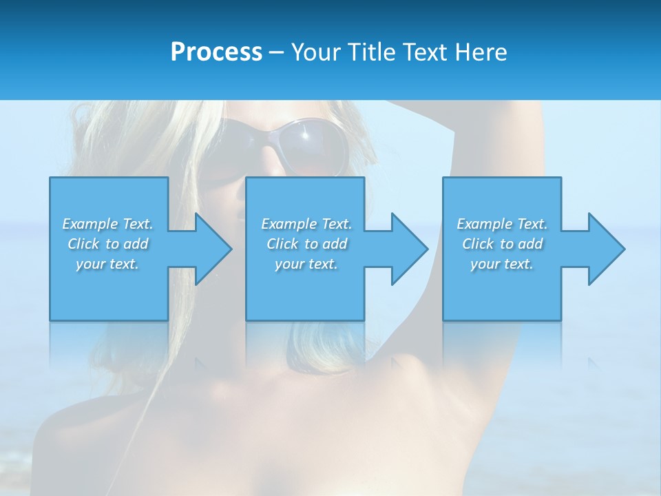 A Woman In Sunglasses Holding Up A Sign PowerPoint Template