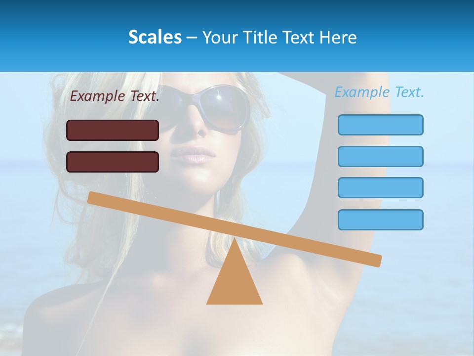 A Woman In Sunglasses Holding Up A Sign PowerPoint Template