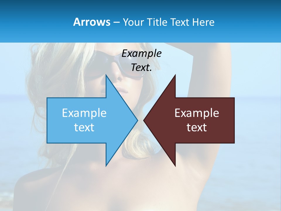 A Woman In Sunglasses Holding Up A Sign PowerPoint Template