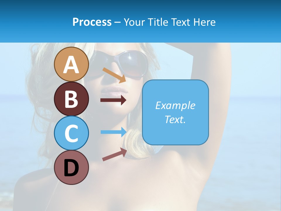 A Woman In Sunglasses Holding Up A Sign PowerPoint Template