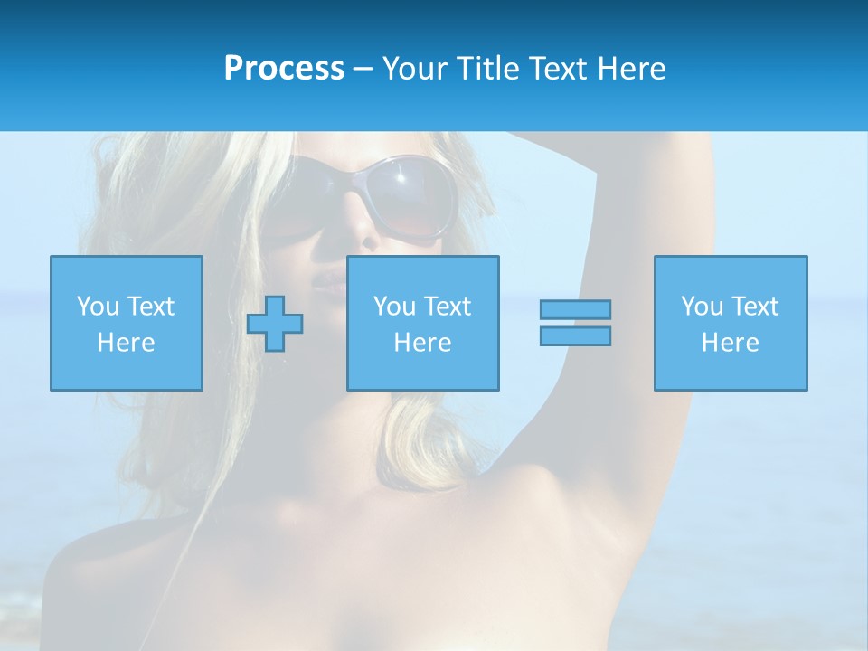 A Woman In Sunglasses Holding Up A Sign PowerPoint Template