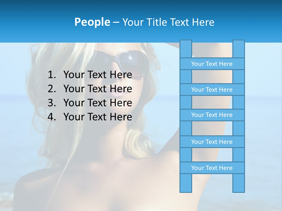 A Woman In Sunglasses Holding Up A Sign PowerPoint Template