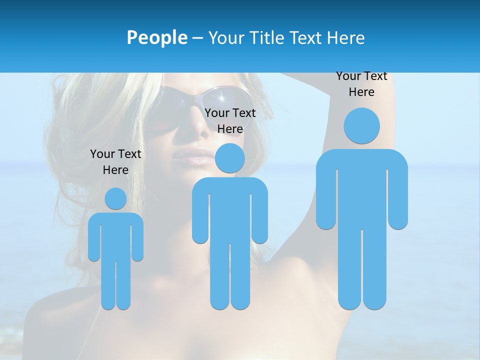 A Woman In Sunglasses Holding Up A Sign PowerPoint Template