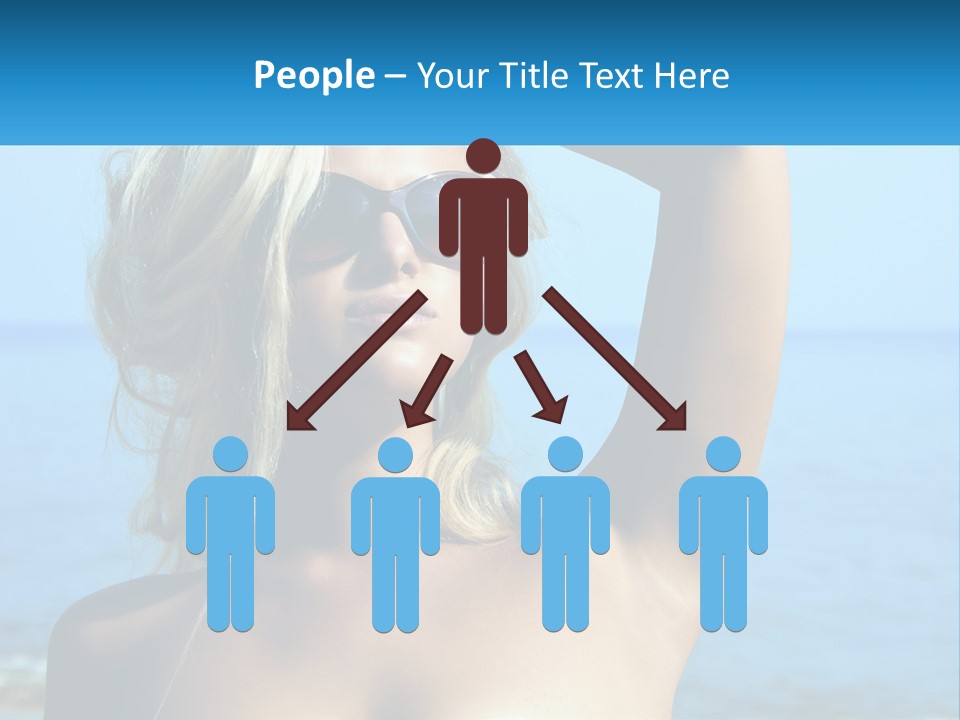 A Woman In Sunglasses Holding Up A Sign PowerPoint Template