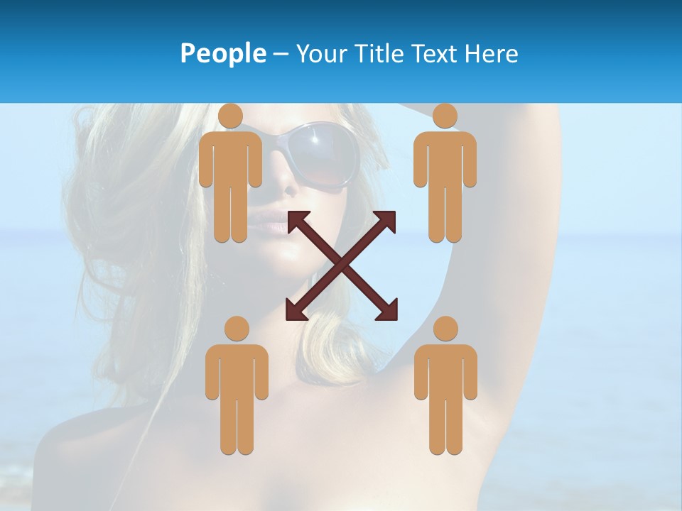 A Woman In Sunglasses Holding Up A Sign PowerPoint Template