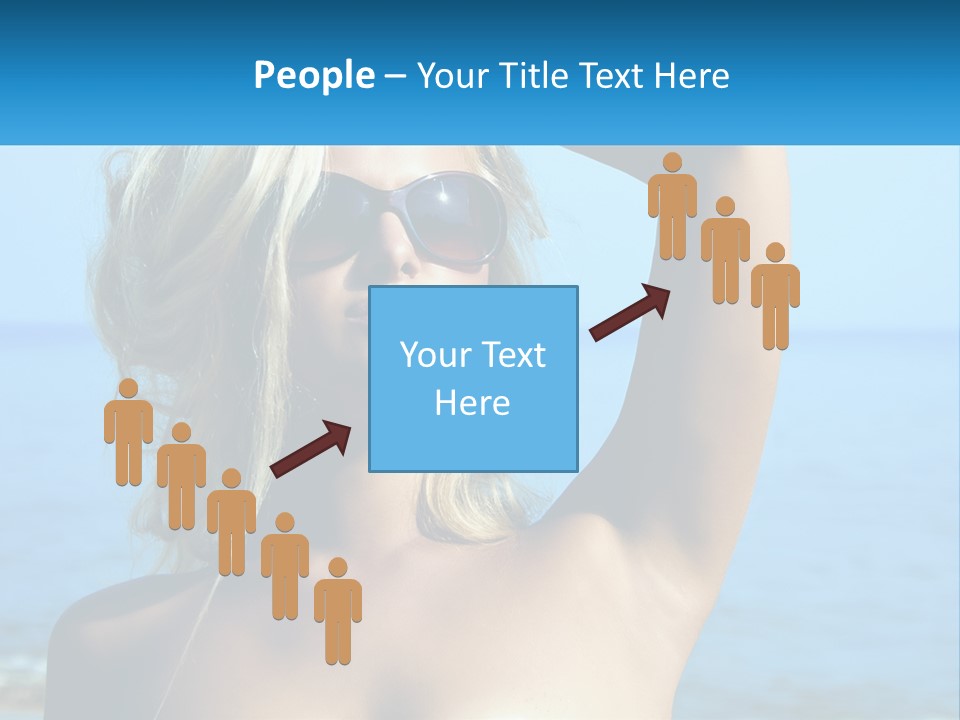 A Woman In Sunglasses Holding Up A Sign PowerPoint Template