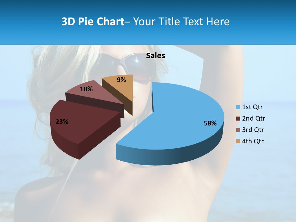 A Woman In Sunglasses Holding Up A Sign PowerPoint Template