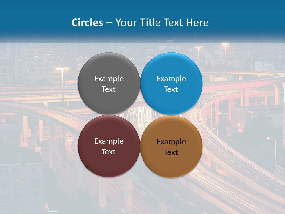 A Freeway With A Lot Of Traffic Going Through It PowerPoint Template