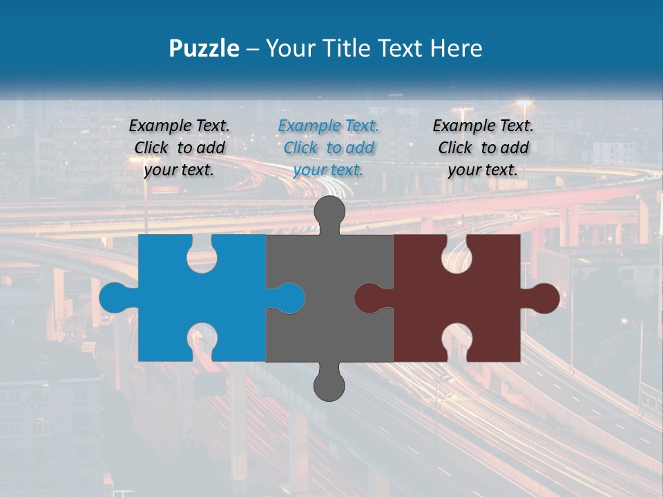 A Freeway With A Lot Of Traffic Going Through It PowerPoint Template