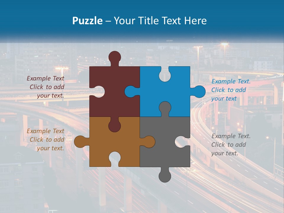 A Freeway With A Lot Of Traffic Going Through It PowerPoint Template