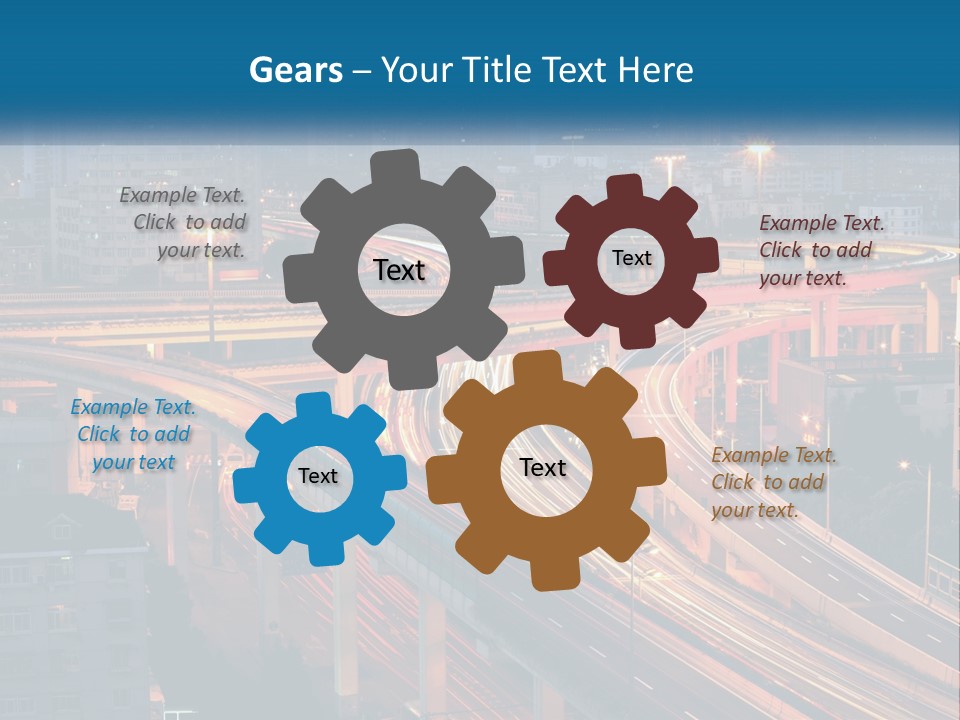 A Freeway With A Lot Of Traffic Going Through It PowerPoint Template