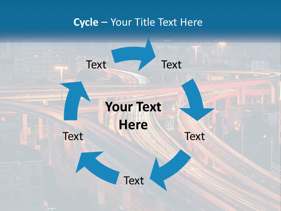 A Freeway With A Lot Of Traffic Going Through It PowerPoint Template