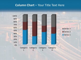 A Freeway With A Lot Of Traffic Going Through It PowerPoint Template