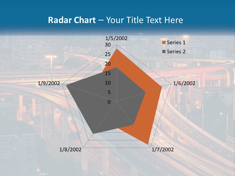A Freeway With A Lot Of Traffic Going Through It PowerPoint Template