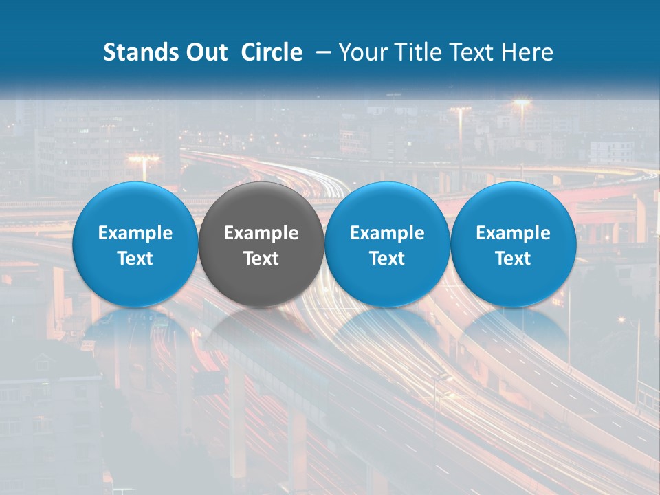 A Freeway With A Lot Of Traffic Going Through It PowerPoint Template