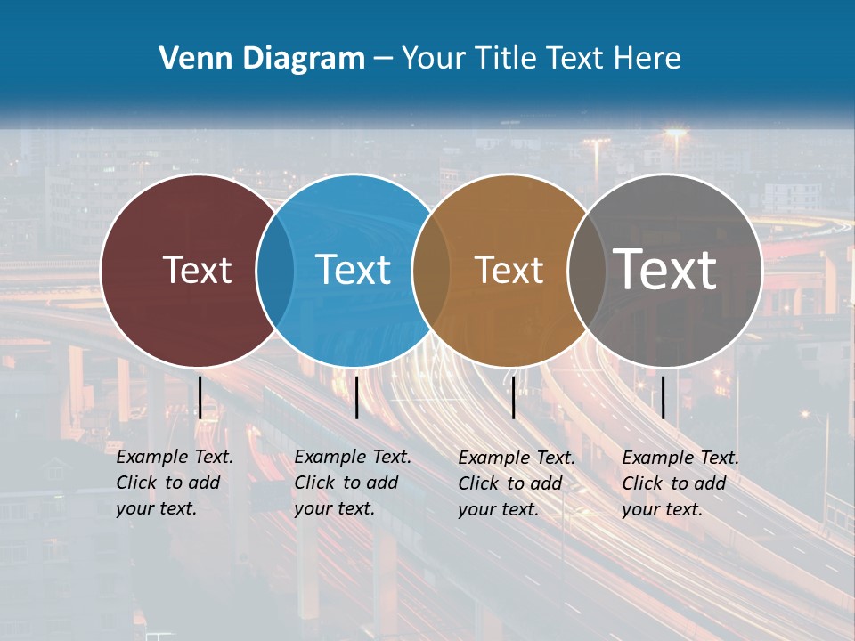 A Freeway With A Lot Of Traffic Going Through It PowerPoint Template