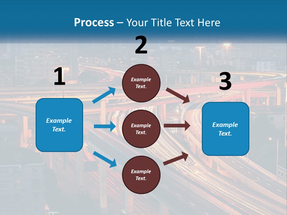 A Freeway With A Lot Of Traffic Going Through It PowerPoint Template