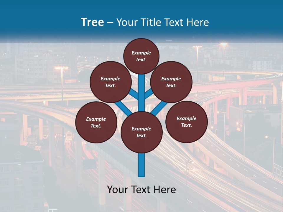A Freeway With A Lot Of Traffic Going Through It PowerPoint Template