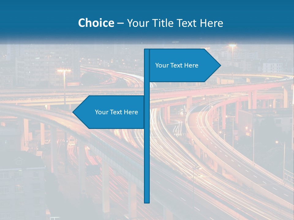 A Freeway With A Lot Of Traffic Going Through It PowerPoint Template