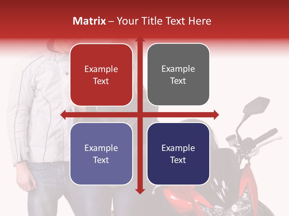 A Man And Woman Standing Next To A Motorcycle PowerPoint Template