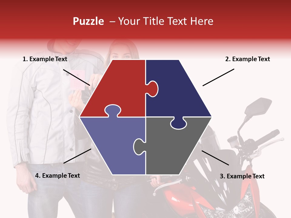 A Man And Woman Standing Next To A Motorcycle PowerPoint Template