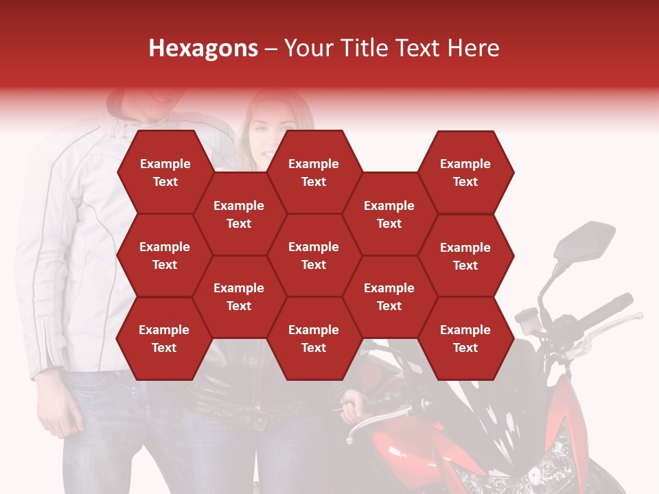 A Man And Woman Standing Next To A Motorcycle PowerPoint Template