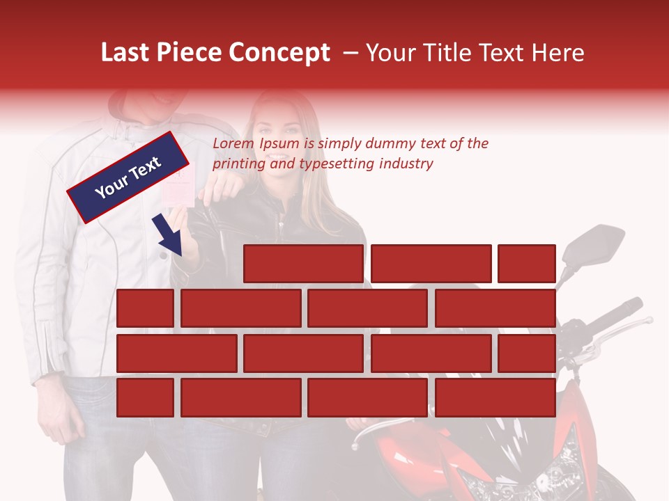 A Man And Woman Standing Next To A Motorcycle PowerPoint Template