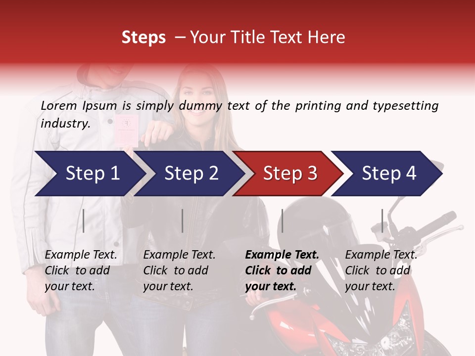 A Man And Woman Standing Next To A Motorcycle PowerPoint Template